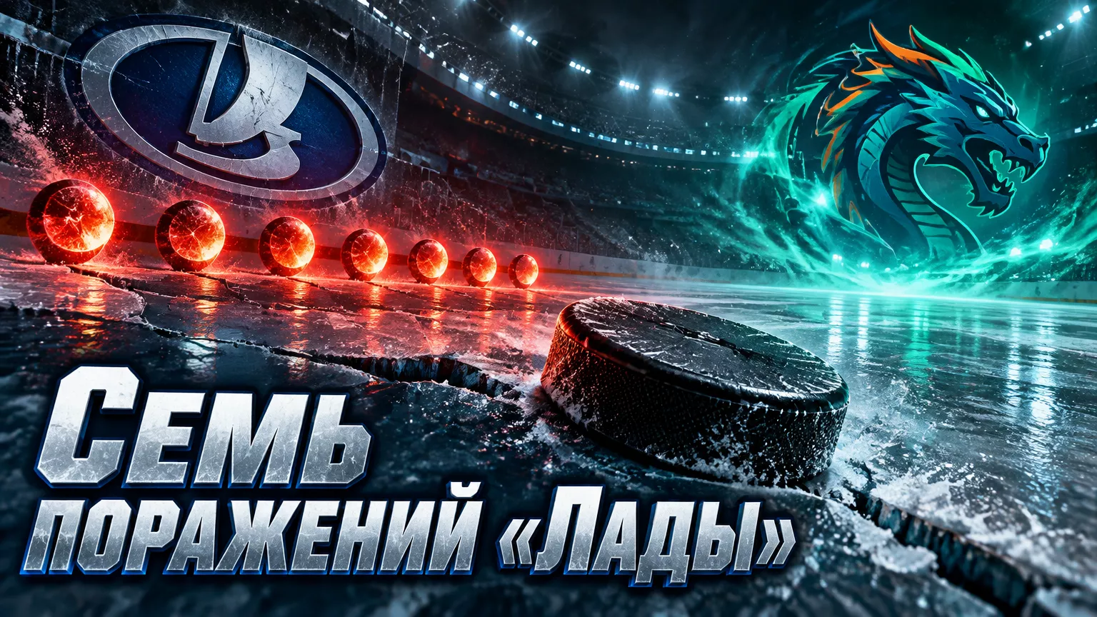 Хоккейная иллюстрация к новости: «Лада» подходит к матчу с «Шанхайскими Драконами» с серией из семи поражений