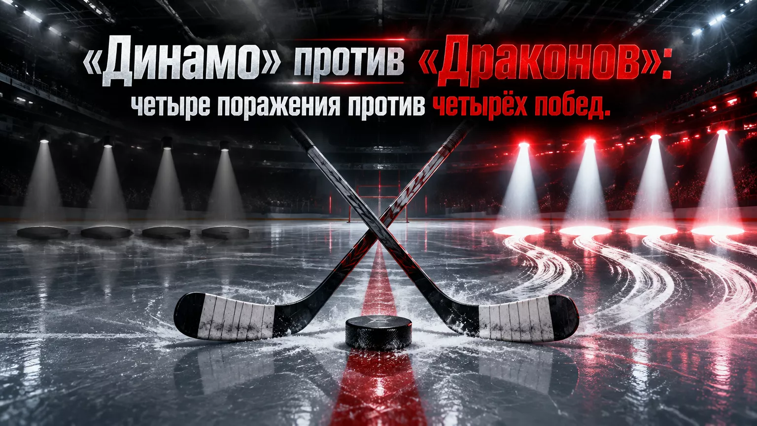 Хоккейная иллюстрация к новости: Московское «Динамо» попробует прервать серию из четырёх поражений в матче с «Шанхайскими Драконами»