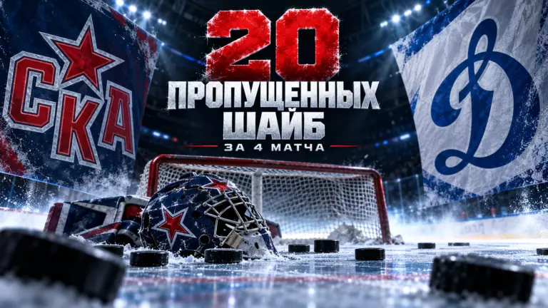 Изображение к новости: 20 пропущенных шайб за четыре матча: с какой проблемой СКА приехал к «Динамо»