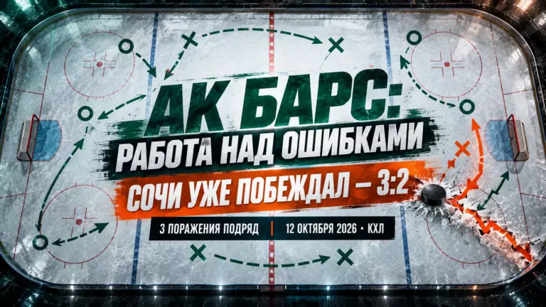 Изображение к новости: «Ак Барс» разбирает ошибки перед «Сочи»: почему аутсайдер снова может наказать казанцев