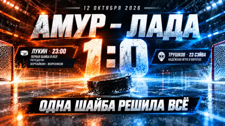 Изображение к новости: Одна шайба решила всё: как «Амур» обыграл «Ладу» 1:0 и продлил её серию поражений