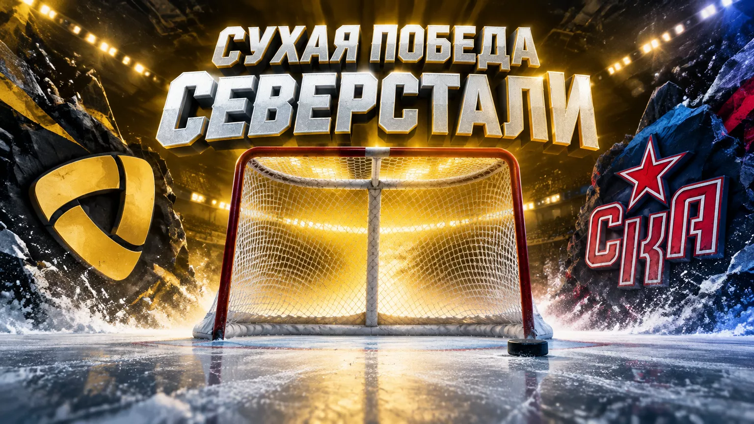 Хоккейная иллюстрация к новости: «Северсталь» всухую обыграла СКА 2:0 и выиграла пятый матч подряд