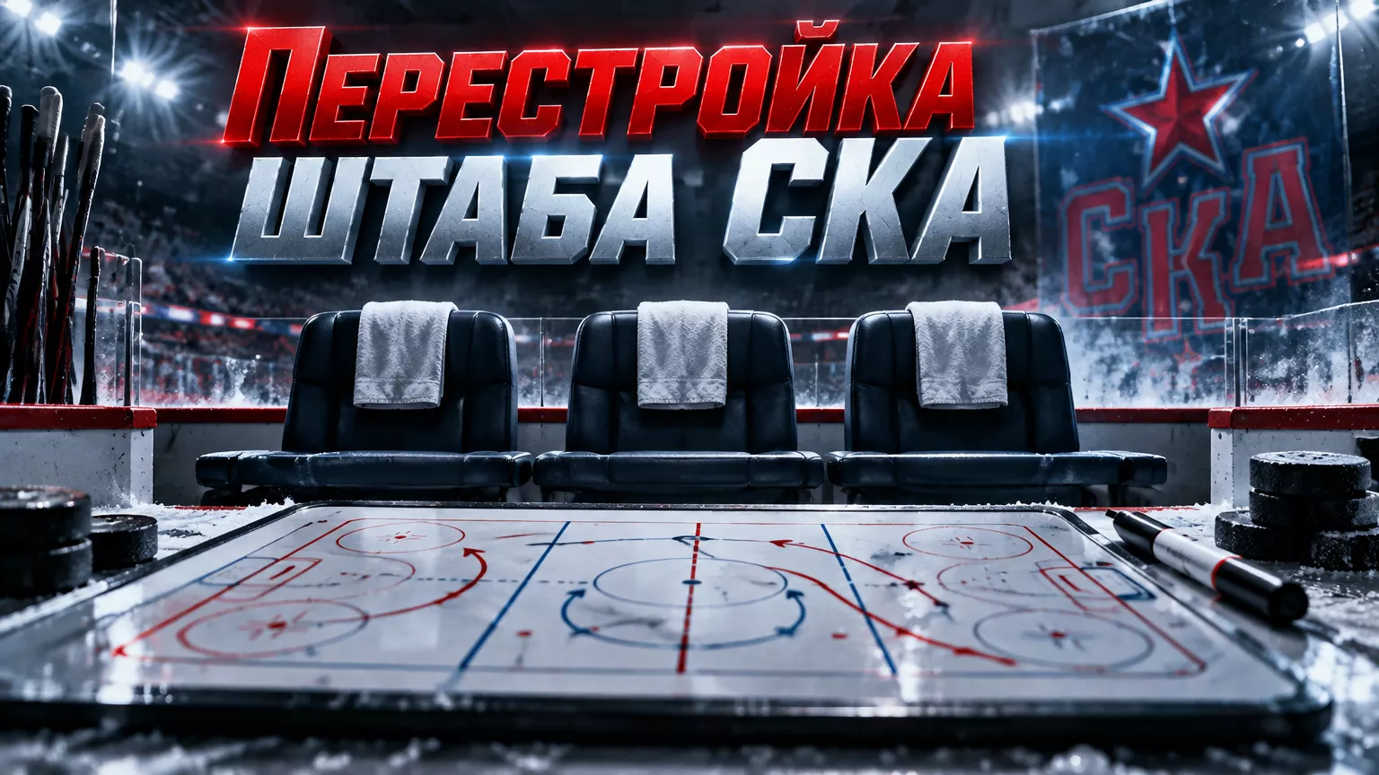 Хоккейная иллюстрация к новости: СКА расторг контракты с тремя тренерами и временно привлёк Семёнова