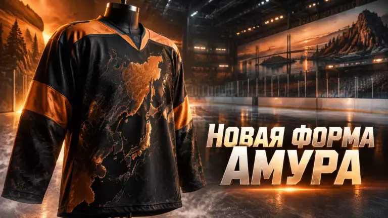 Хоккейная иллюстрация к новости: «Амур» представил новую форму с символами Хабаровского края к дерби с «Адмиралом»